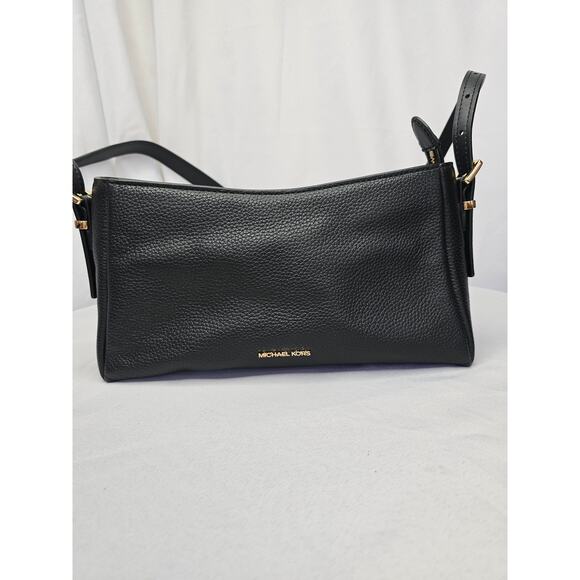 Michael Kors Moore Medium Leather Crossbody Black NWOT - Picture 1 of 16
